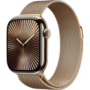 Apple Watch Series 10 GPS + LTE 42mm Gold Titanium Case w. Milanese Loop (Gold)