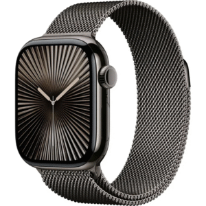 Apple Watch Series 10 GPS + LTE 42mm Slate Titanium Case w. Milanese Loop (Slate)