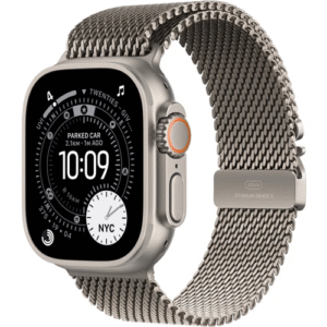 Apple Watch Ultra 3 GPS + Cellular 49mm Natural Tit. Case w. Milanese Loop - Large (Natural)