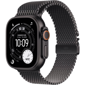 Apple Watch Ultra 3 GPS + Cellular 49mm Black Tit. Case w. Milanese Loop - Large (Black)